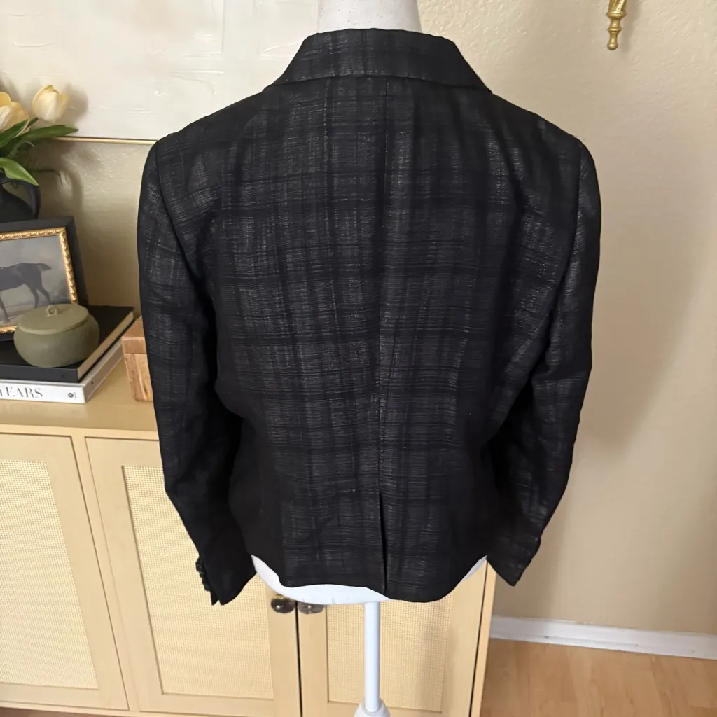 PIAZZA SEMPIONE Wool Blend Plaid Blazer‎ Size 50 US 14 - Image 4
