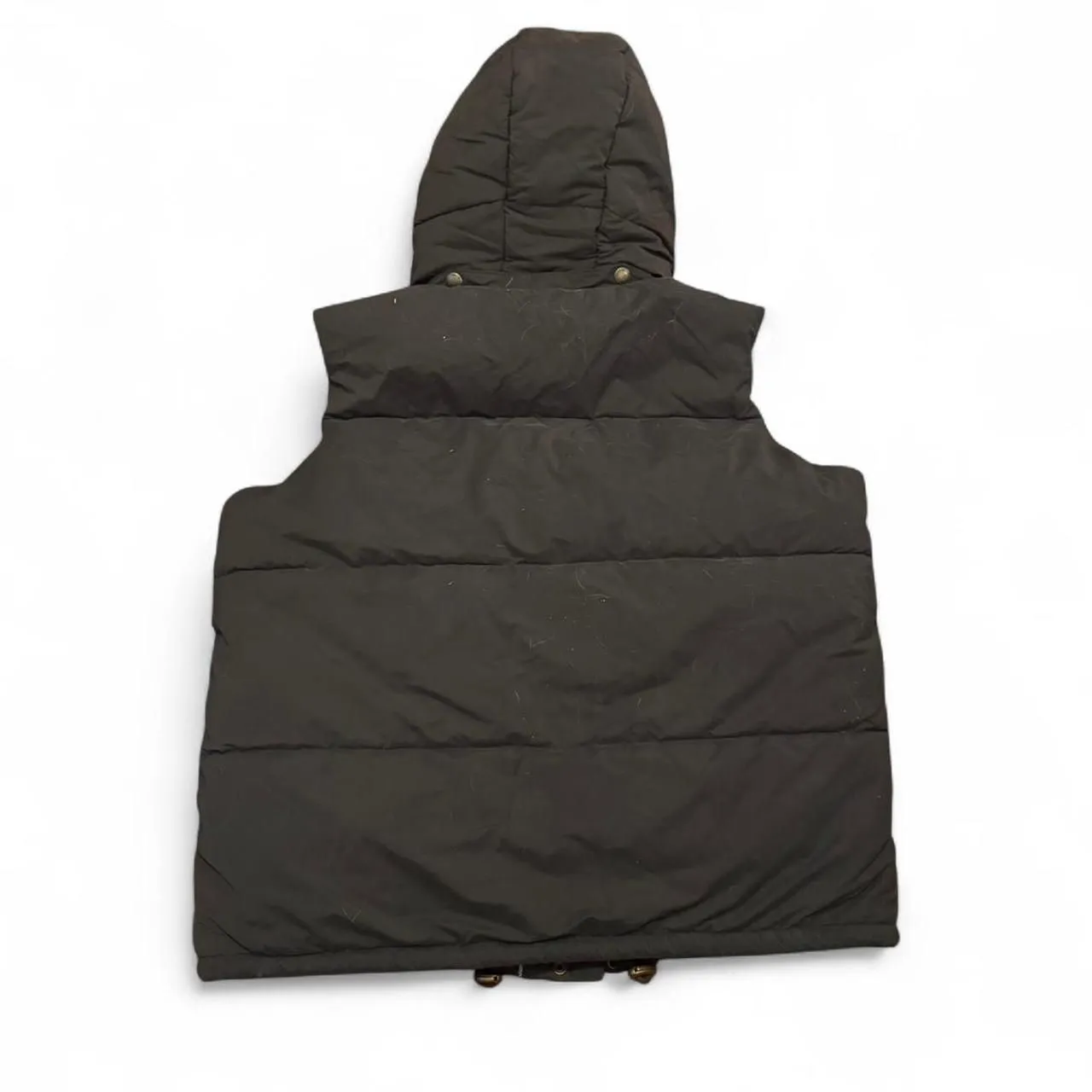 FatFace PrimaLoft Puffer Winter Vest Womens US 10 UK 14 Charcoal Gray Hooded NWT Black - Image 2