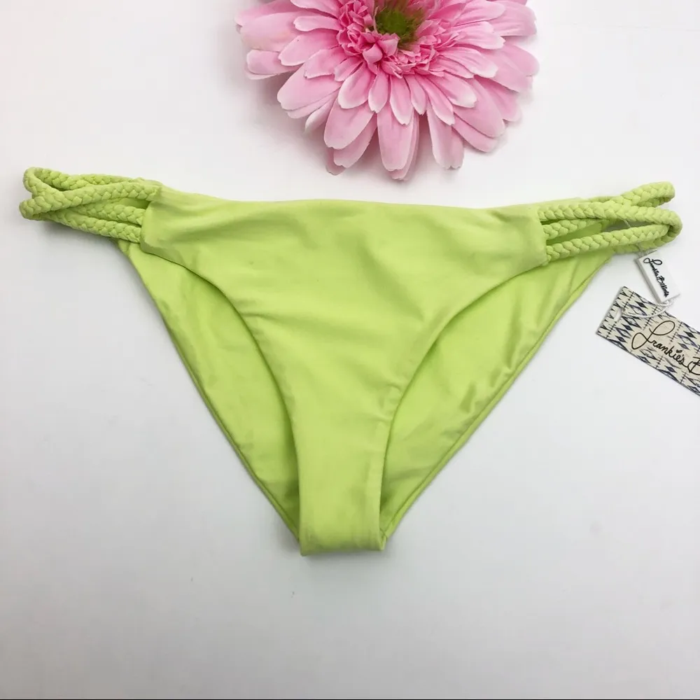 Frankie’s Bikinis Kaia Swim Bottoms: Lime Neon Green Yellow - Image 2