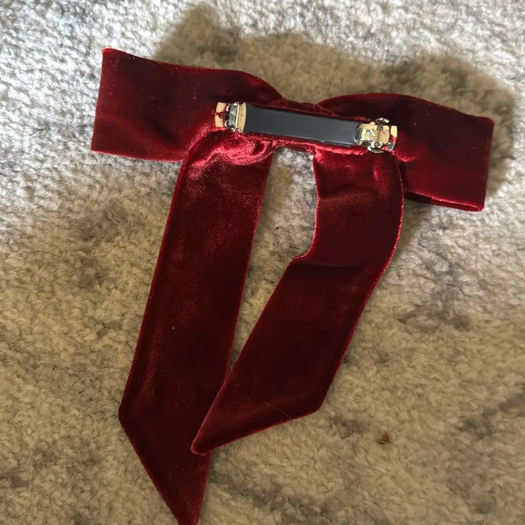 Mia Velvet Bow (Red) Red - Image 2