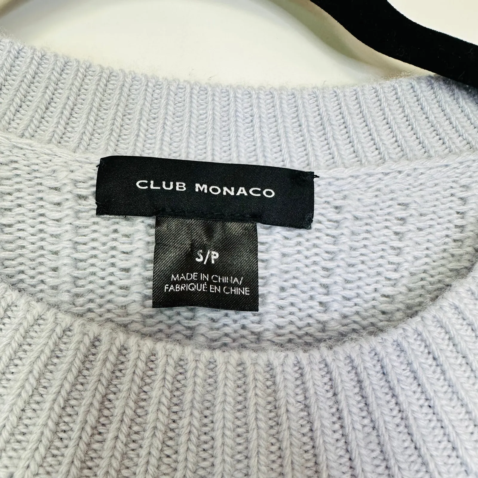 Club Monaco Woven Detail Sweater in Grey Dawn Small - Image 4
