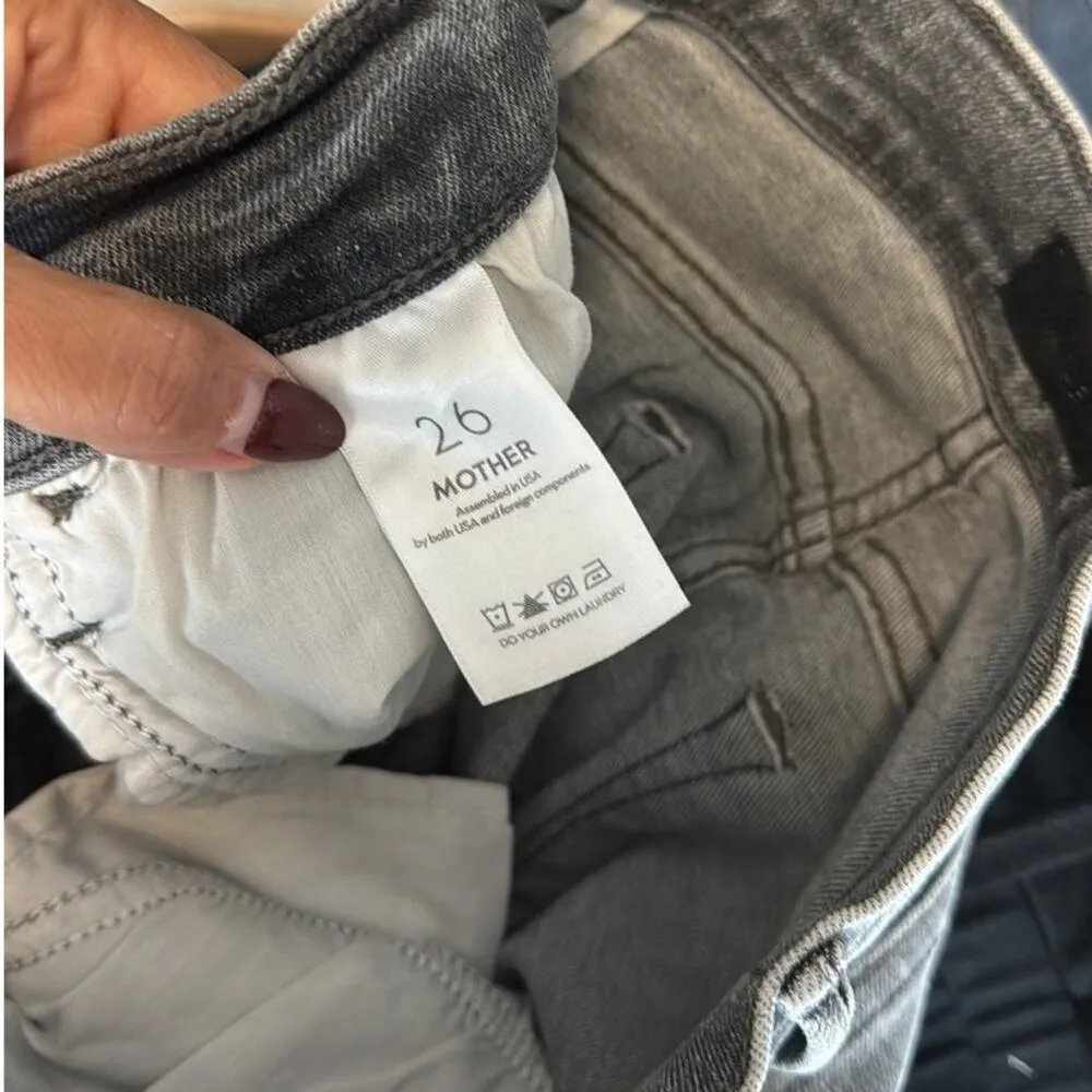 Mother The Hustler High Waist Ankle Bootcut Jeans Northern Lights Gray size 26 - Image 8