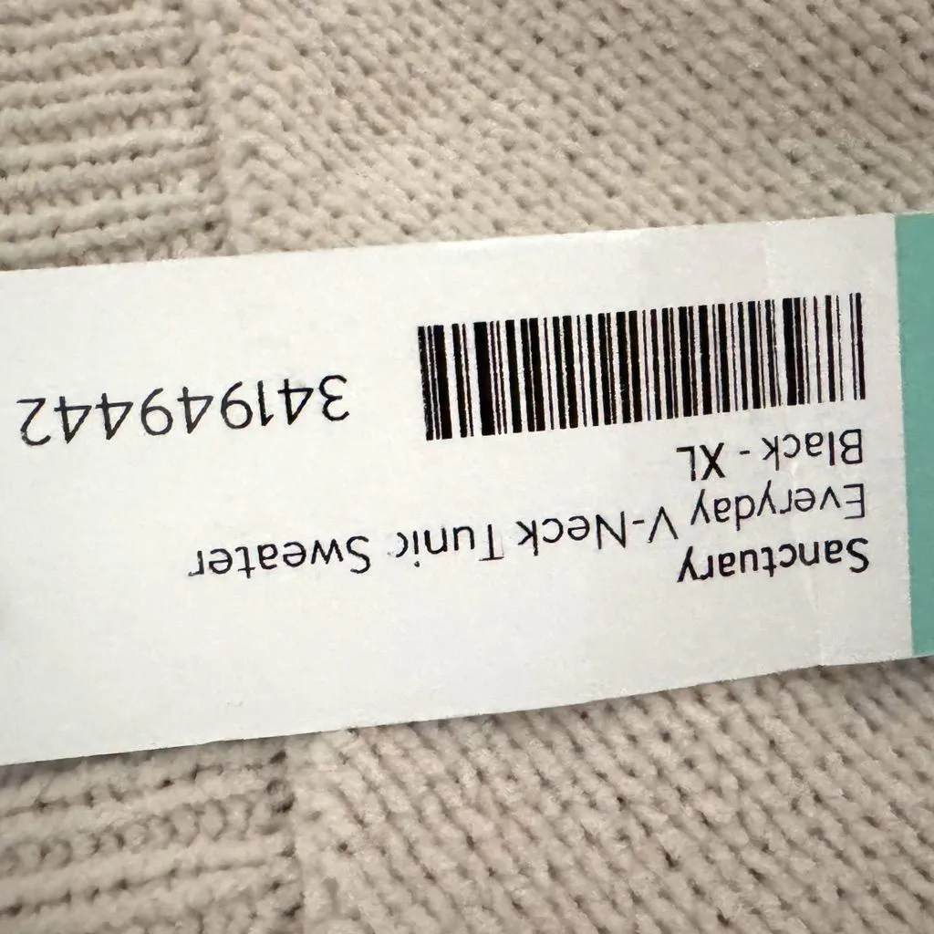 Sanctuary Stitch Fix Oversized Sweater Beige Black Stripe V Neck Women’s Sz XL - Image 7