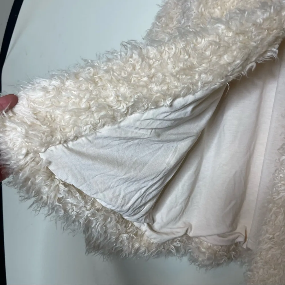 Cabi Womens Teddy Jacket Faux Fur Coat Lined Shaggy Cropped Cream Size Small S - Image 6