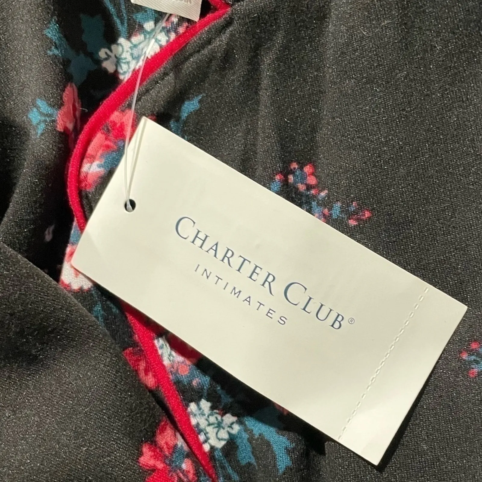 Charter Club Intimates Womens XS Black Floral Print Pajama Sleep Shirt Nightgown - Image 8