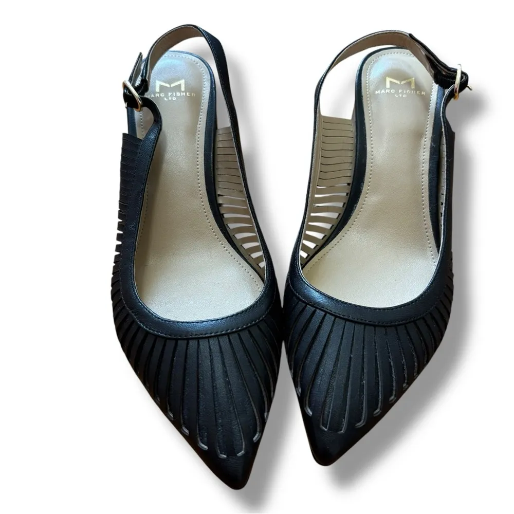 Marc Fisher Black "Zabie" Slingback Shoes - Size 6M - Image 2