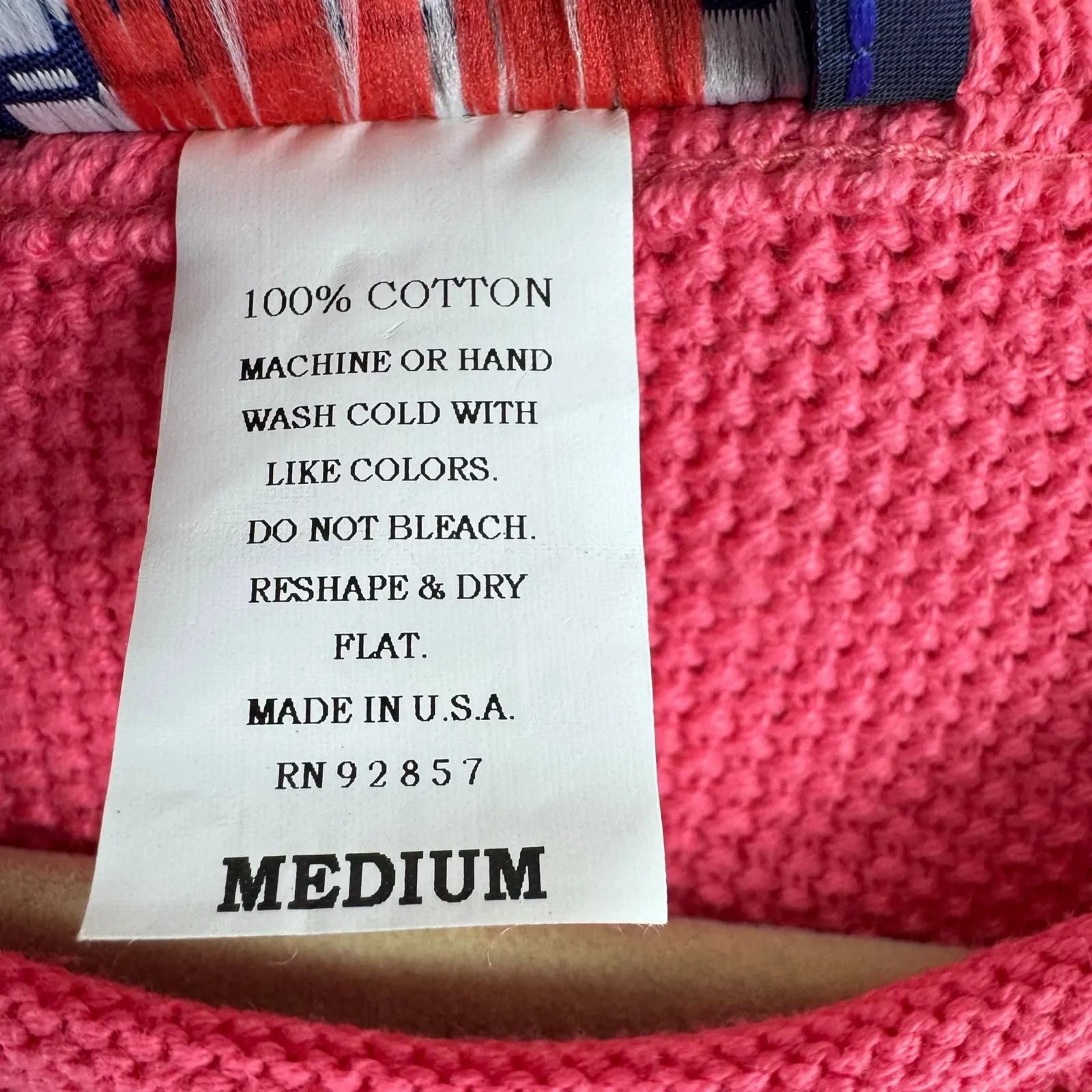 Forever Creative Cotton Vtg Pink Waffle Knit Short Sleeve Sweater Made In USA M Size M - Image 5