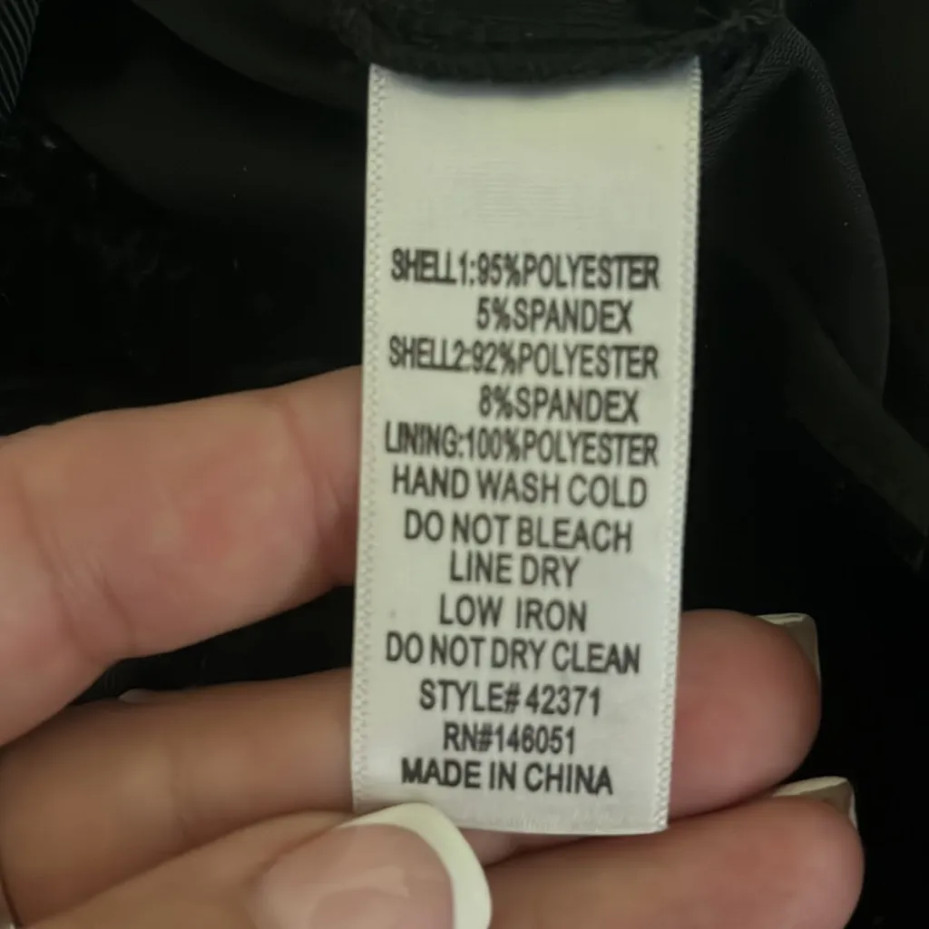 Monteau black long sleeve low tie back jumpsuit with sheer sleeve - Image 5