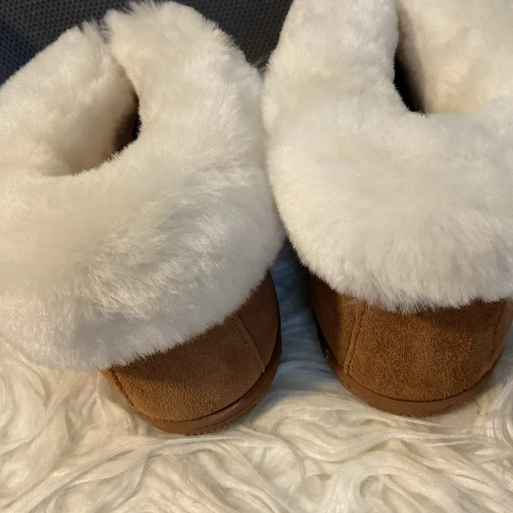 Sickafus Sheepskins Real Sheepskin Ladies Booties Size 8 Tan New - Image 9