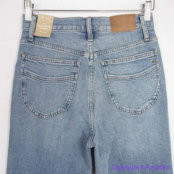 NEW Madewell * hemmed* High-Rise Flare Jeans‎ in Caine Wash, 25 - Image 10