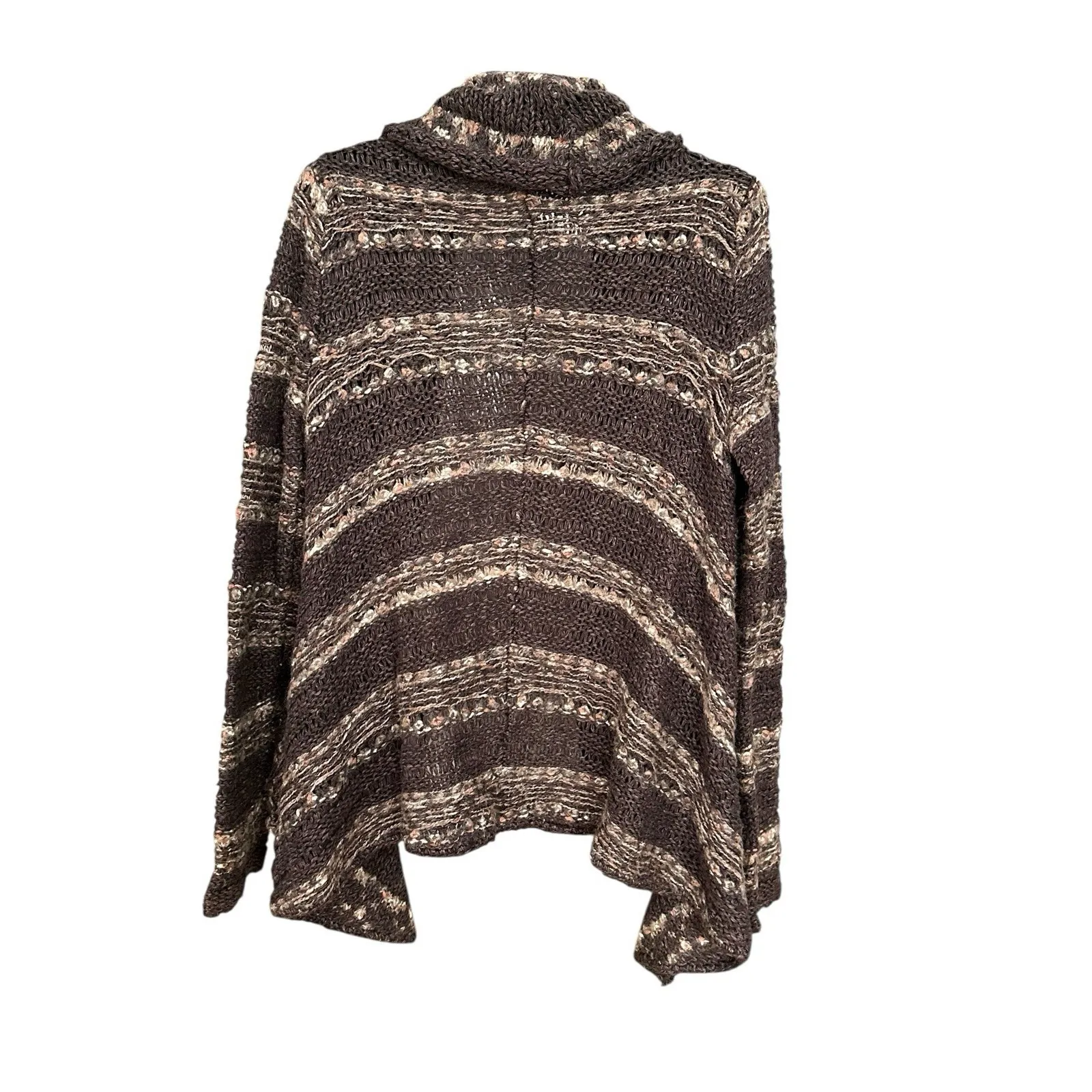 Free People Runaway Love Crochet Chunky Knit Small Brown Cardigan Sweater #HR-6‎ - Image 5