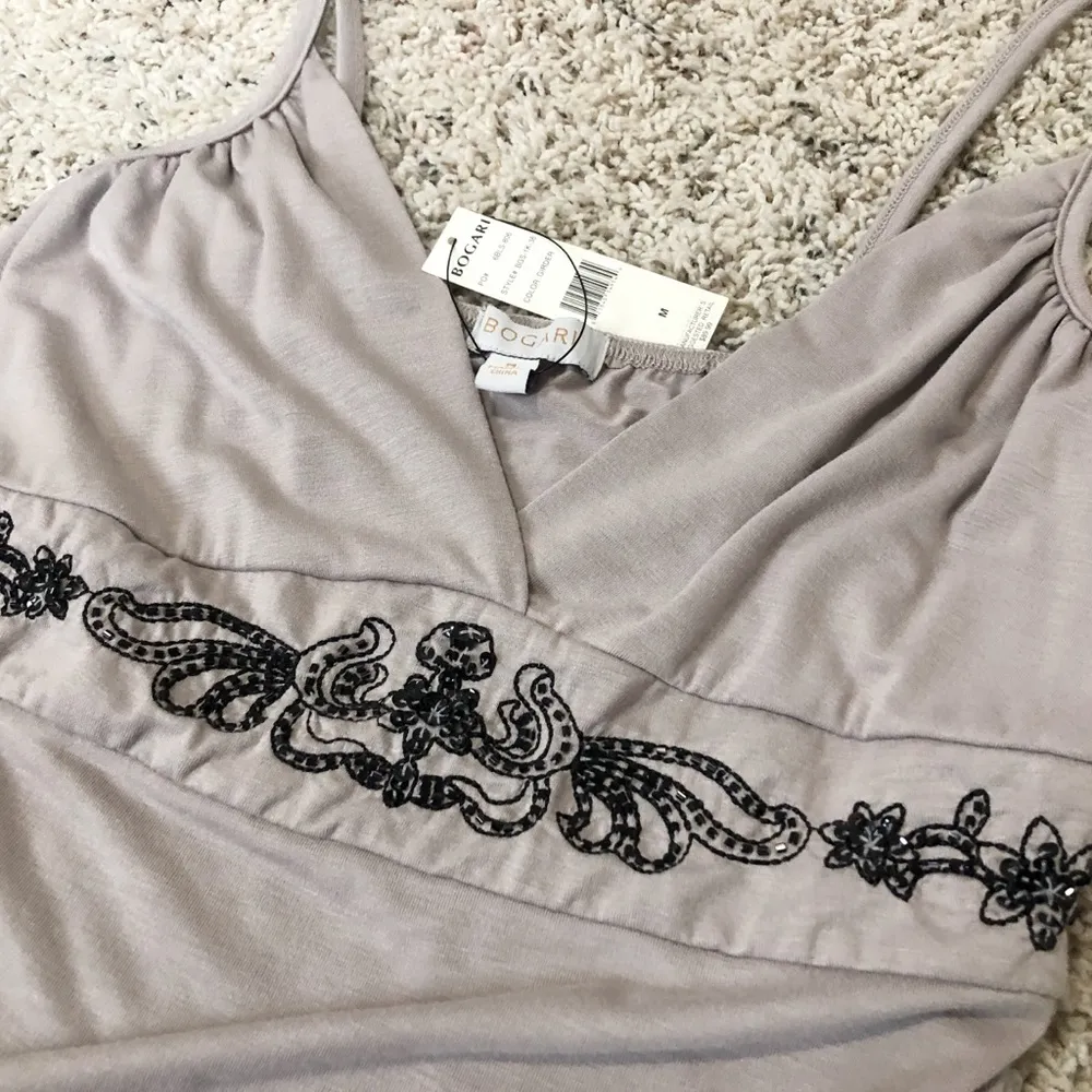 🆕 Bogari silk beaded plunging camisole tank top Size M - Image 6