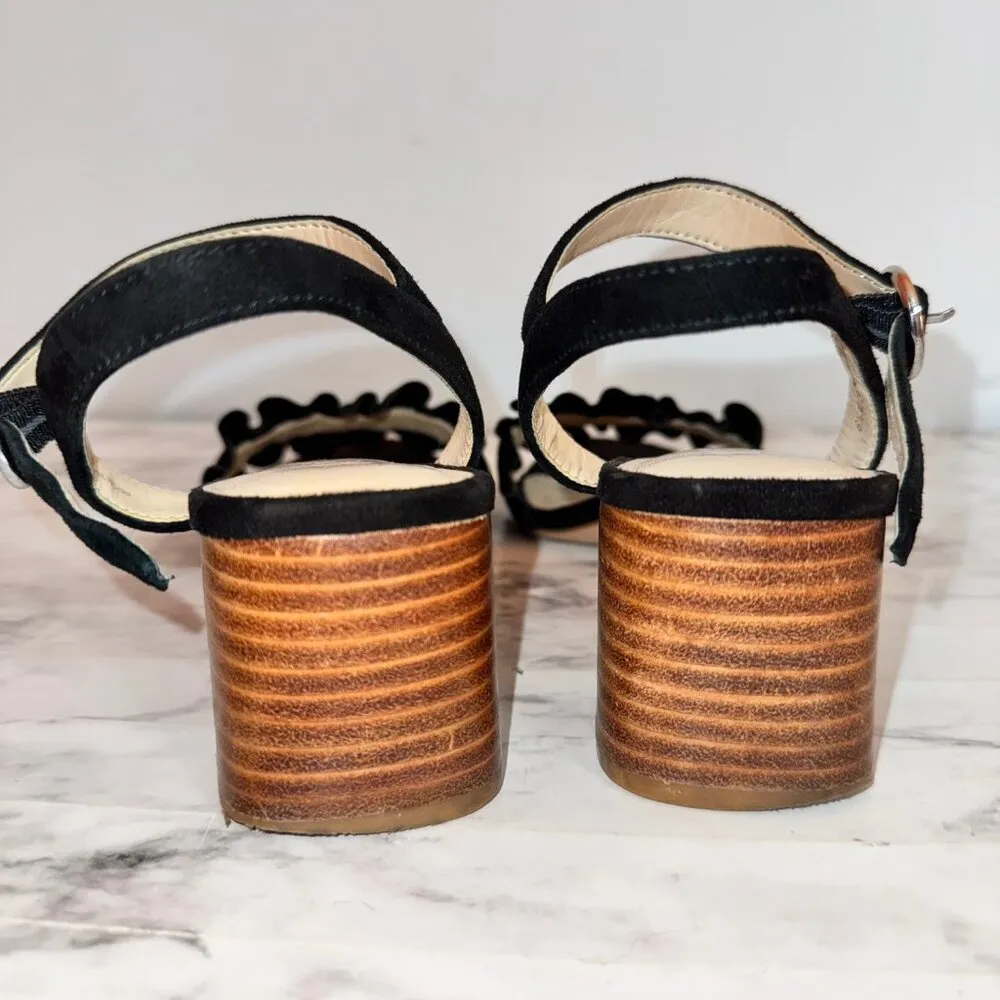 Sole Society Black Leather Upper Block Heel Slingback Sandal Heels size 6.5 M - Image 5