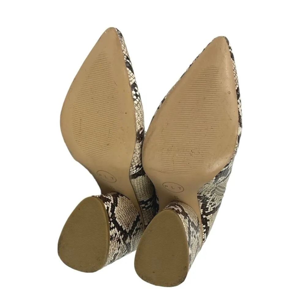 PrettyLittleThing Western Cowboy White Snakeskin Pointed Toe Block Heels Boots 5 - Image 4