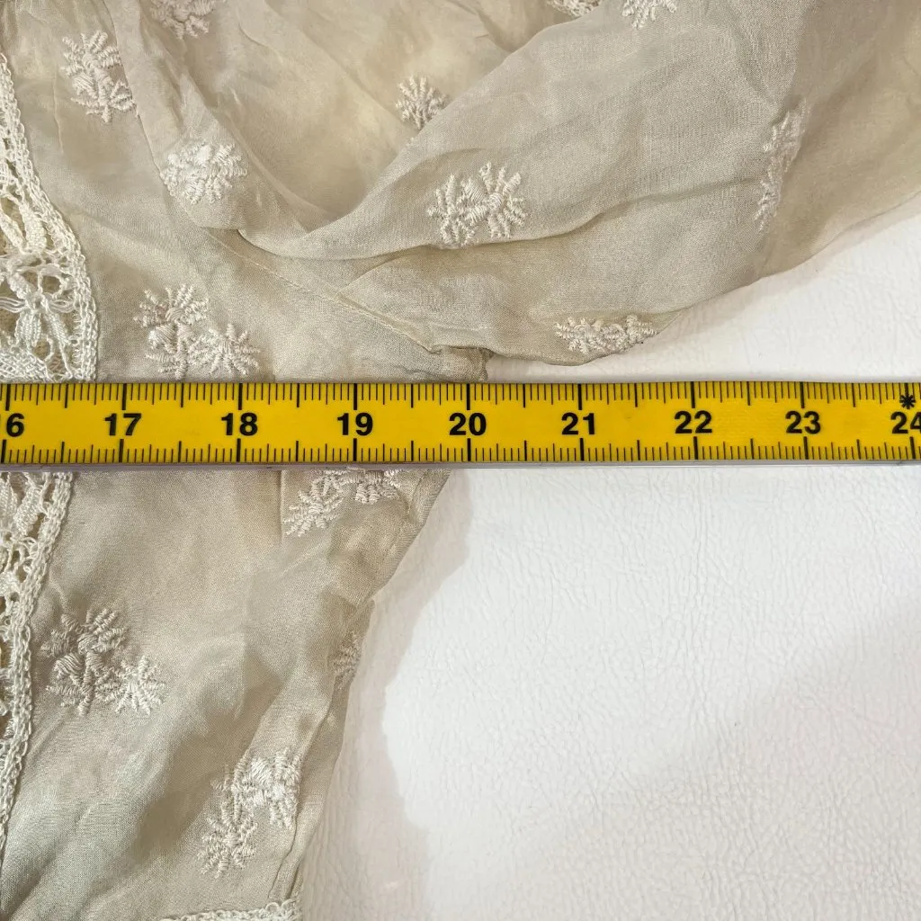 NWOT Johnny Was 4 Love And Liberty Silk Floral Embroidered SHIRT Blouse Sz S - Image 11