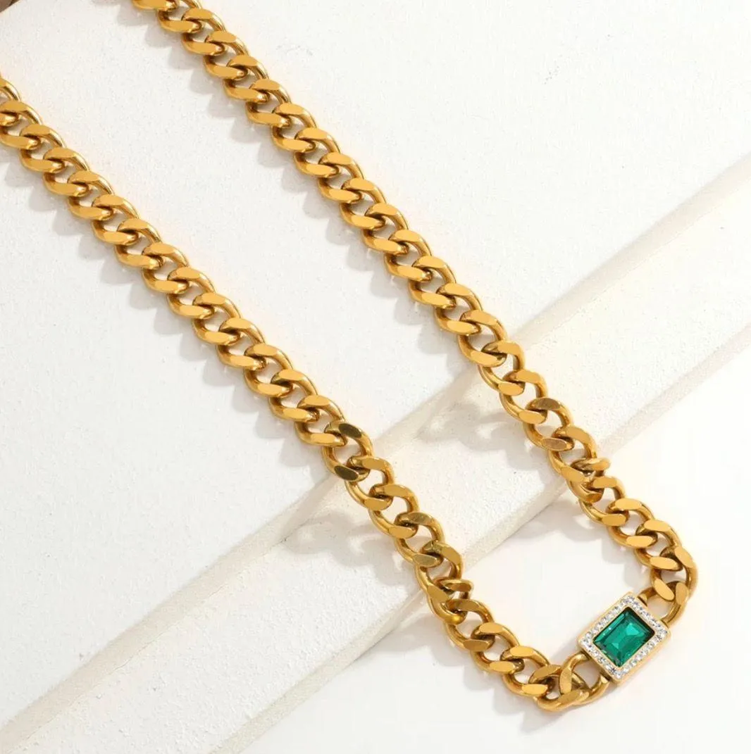 Chain Necklace Sterling Steel 18k Gold Plated - Image 2
