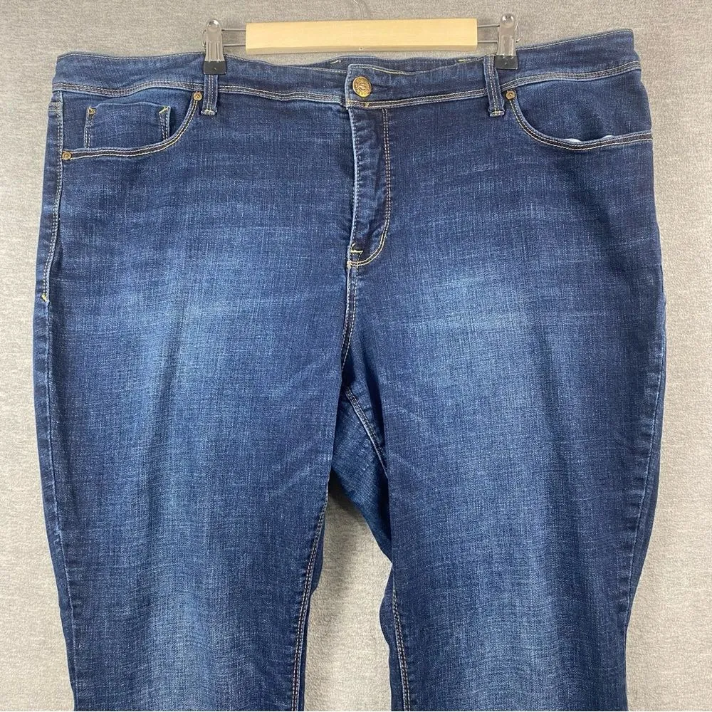 Seven7 Indigo Flare Jeans with Embroidered Pockets - Image 4