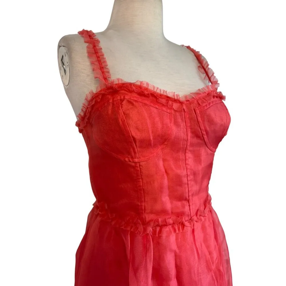 Ulla Johnson Gisele Dress in Desert Rose 2 New Womens Midi Silk Cocktail - Image 5