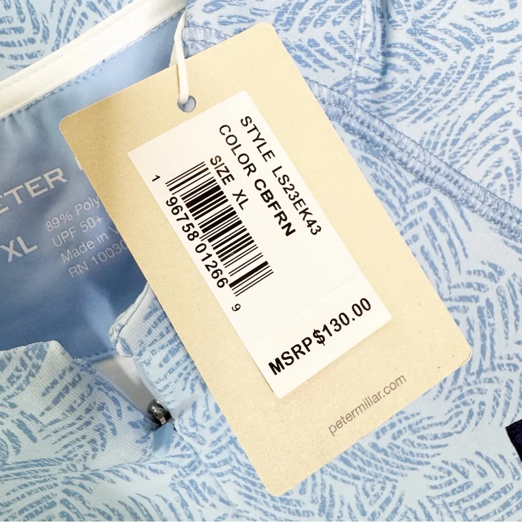 NWT Peter Millar Women's Wells Fargo Golf 50SPF Long Sleeve Shirt Perth Size XL - Image 7