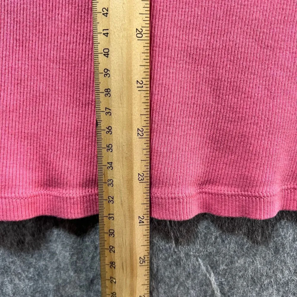 Vintage Y2K Baby‎ Tee Pink Ribbed Cotton T - Image 4
