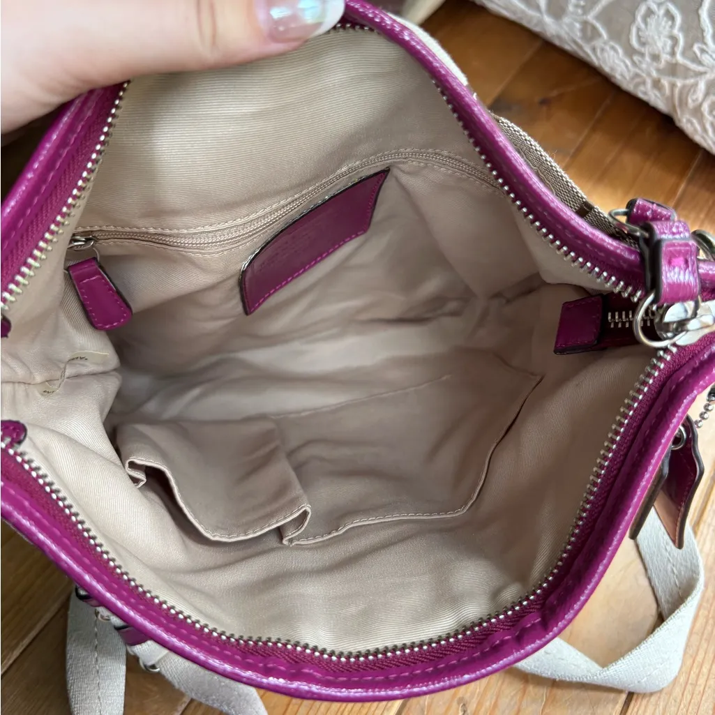 Coach F21905 Signature Pink Stripe Crossbody Bag - Image 7