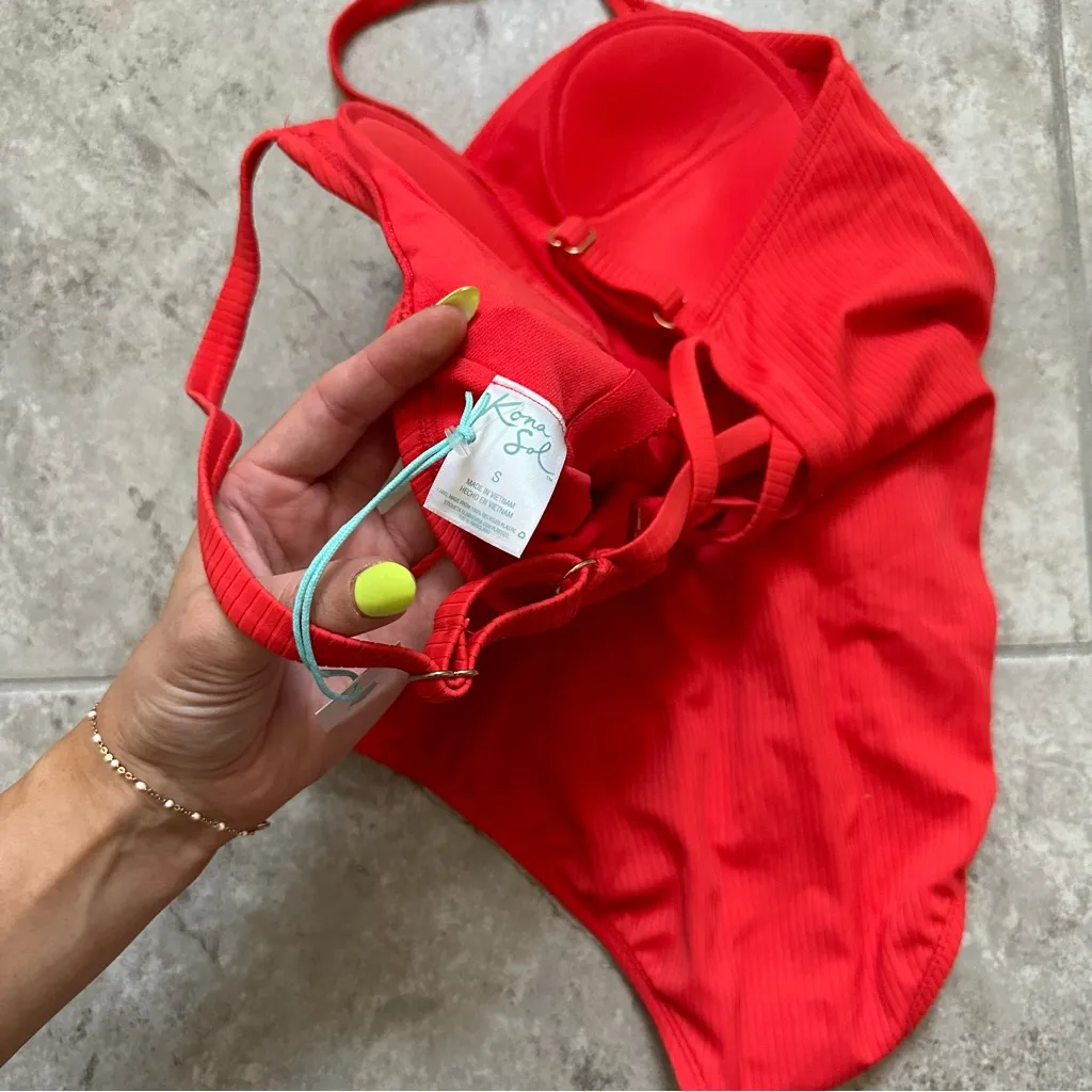 Red Kona sol one piece swim suit - Image 4