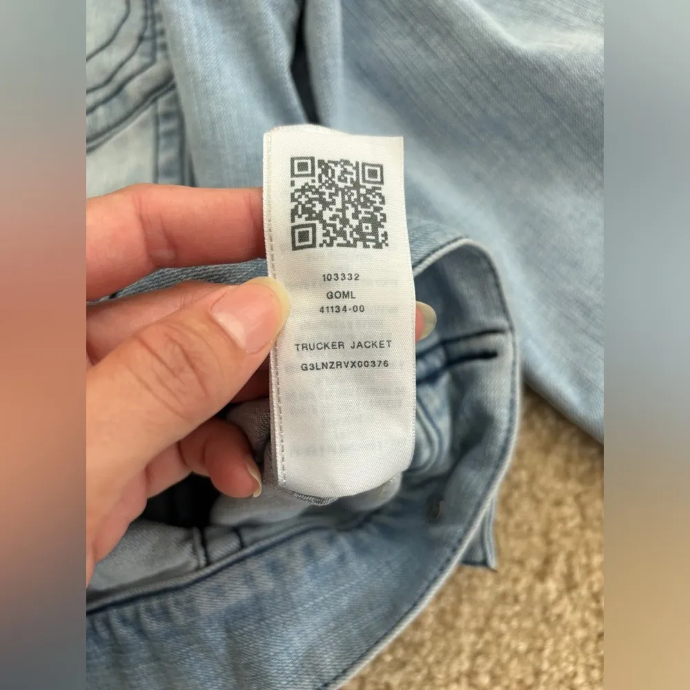 True Religion Trucker Jacket Women's M Light Wash Denim Oversized - Image 6