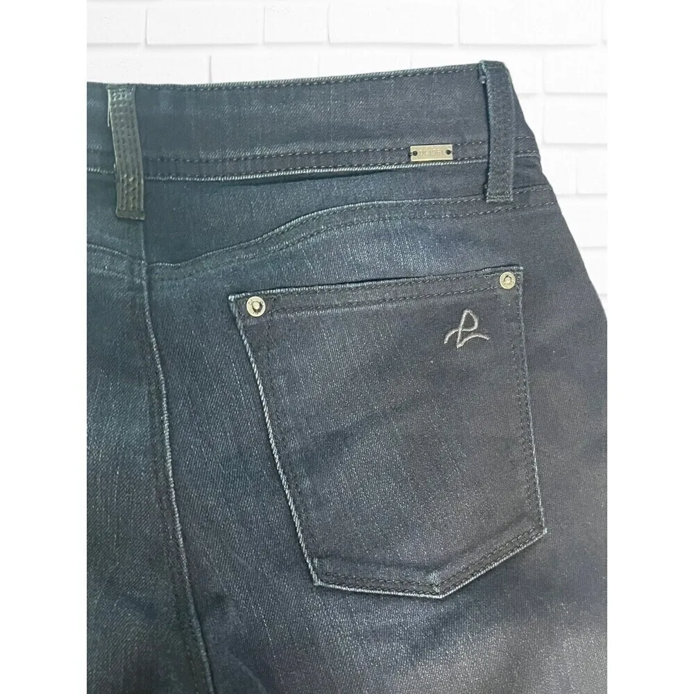 DL1961 Jeans Women's 25 Skinny Emma‎ Jeggings Dark Wash Pleather Accents - Image 9