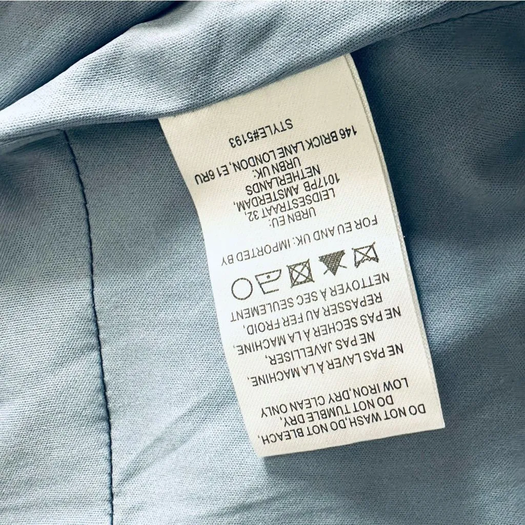 Hutch Anthropologie Draped Faux Suede Open Jacket Blazer Blue Gray Size S - Image 10