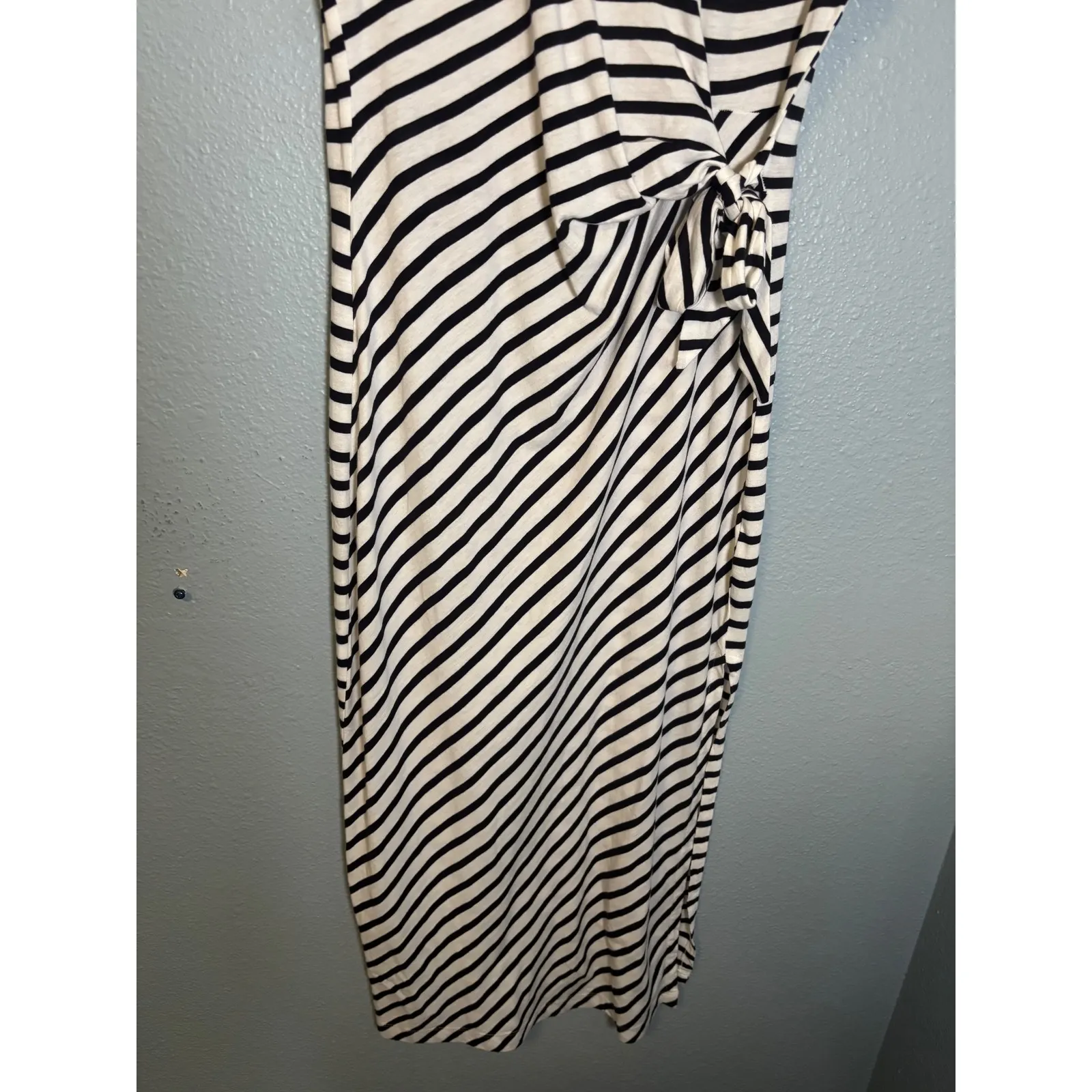 NWT Anthropologie Daily Practice Tiebreaker Muscle Sleeve Stripe Midi Dress - Image 6