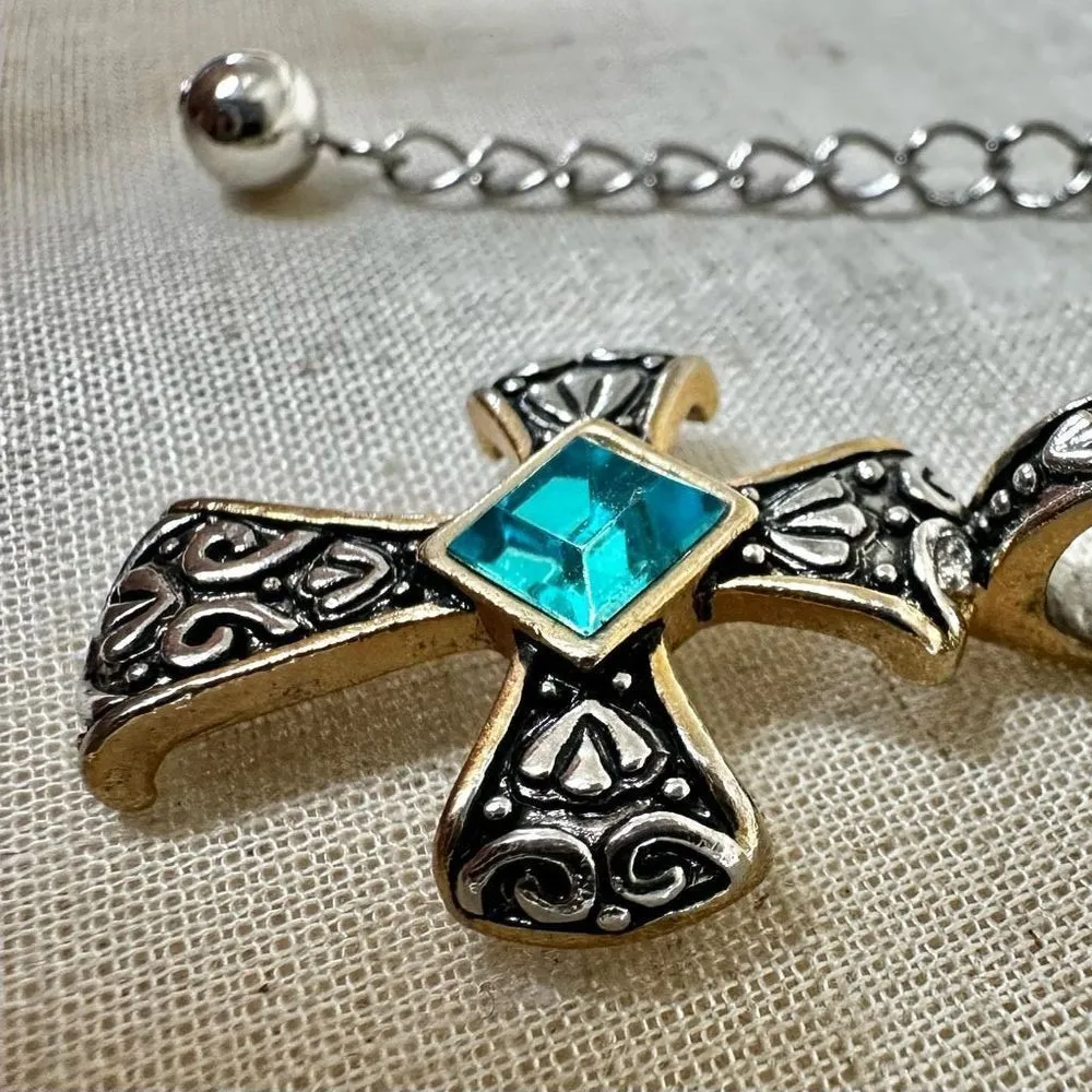 Cookie Lee Gem Cross Necklace - Image 5