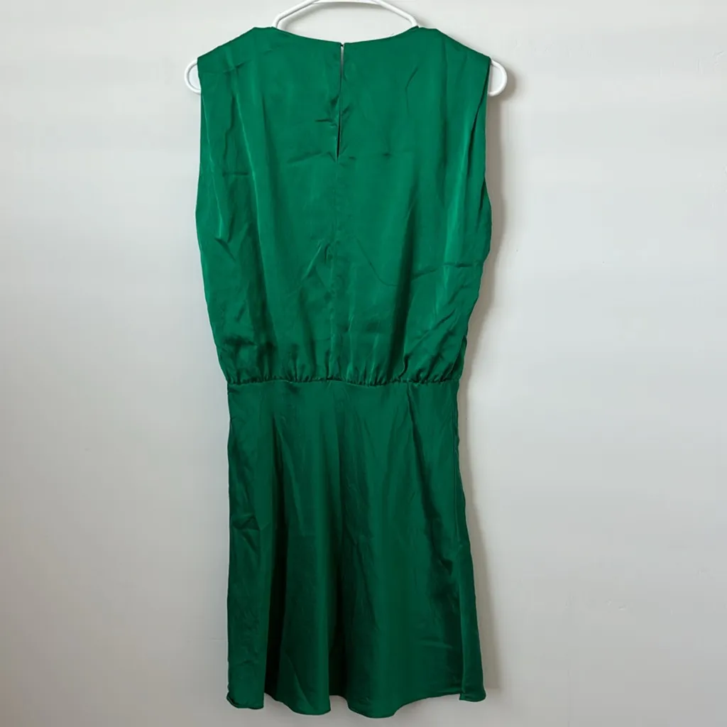 Amanda Uprichard Green 100% Silk Mini Dress Size: M - Image 7