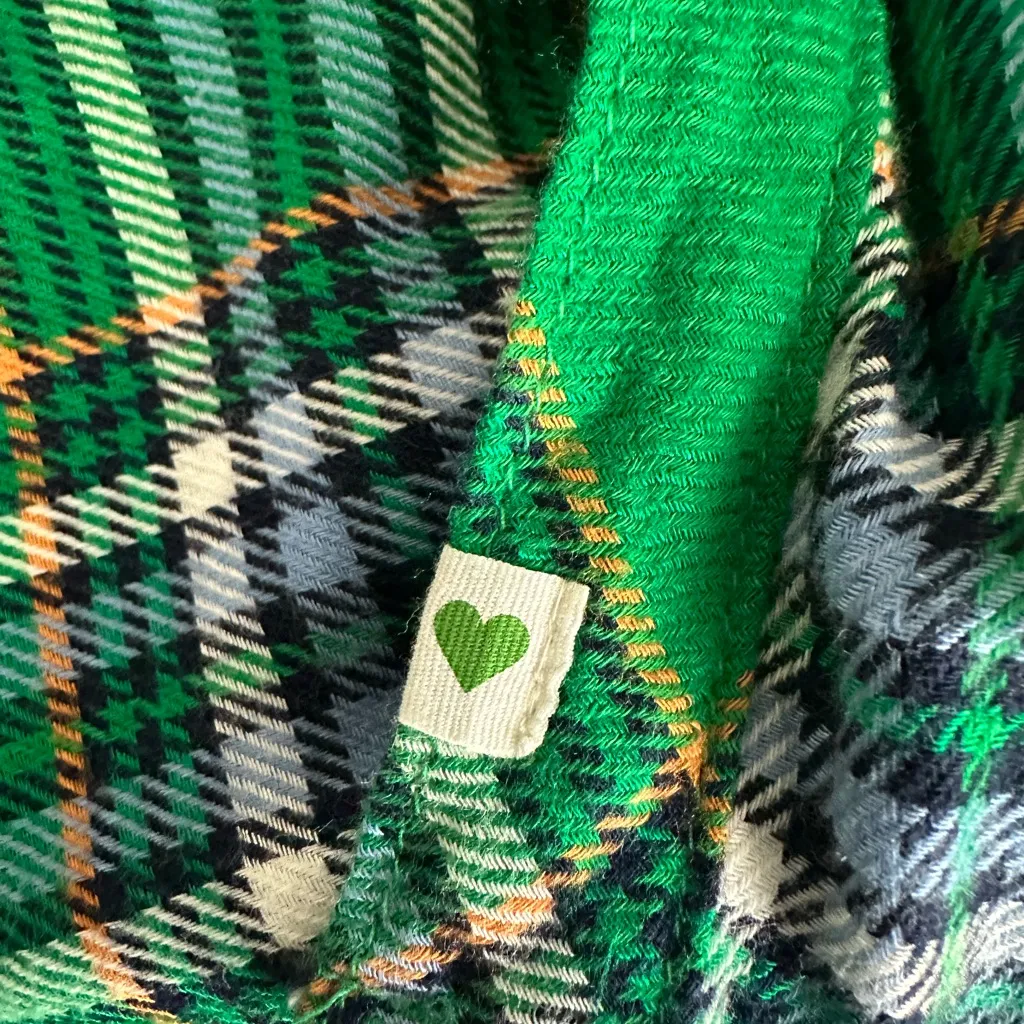 Aerie Green Plaid Button Down Shirt‎ Size S Cozy Cottagecore Academia Flannel - Image 6