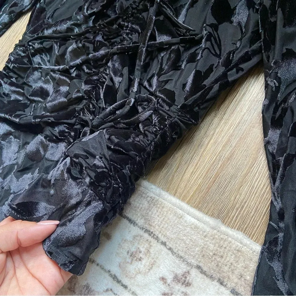 Lost + Wander  Black Velvet Bodysuit NWOT - Image 6