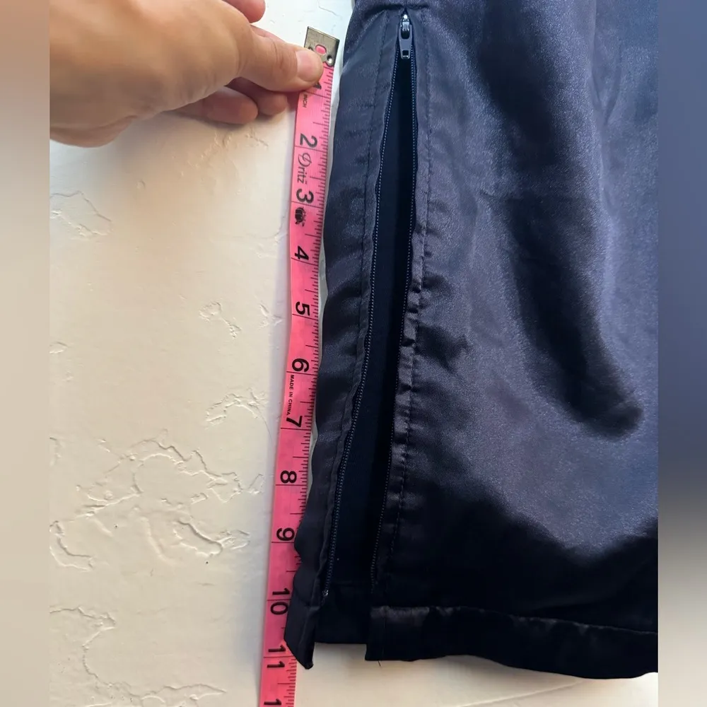 VINTAGE ELLESSE WARM UP TENNIS PANTS SZ 2 NAVY BLUE LINED DRAWSTRING LEG ZIPPERS - Image 12