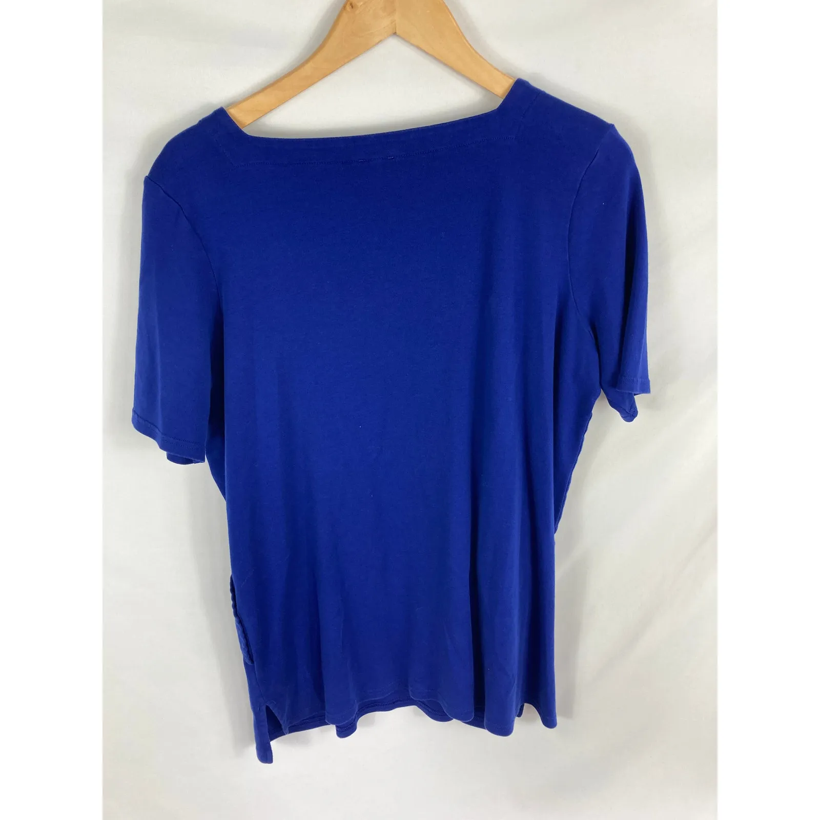 Chicos Royal Blue Square Neck Tshirt Size 2 / Large - Image 4