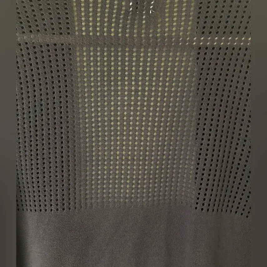 ANNE KLEIN Women's Perforated Mixed-knit Cardigan Sweater Top Size M Dark Gray - Image 4