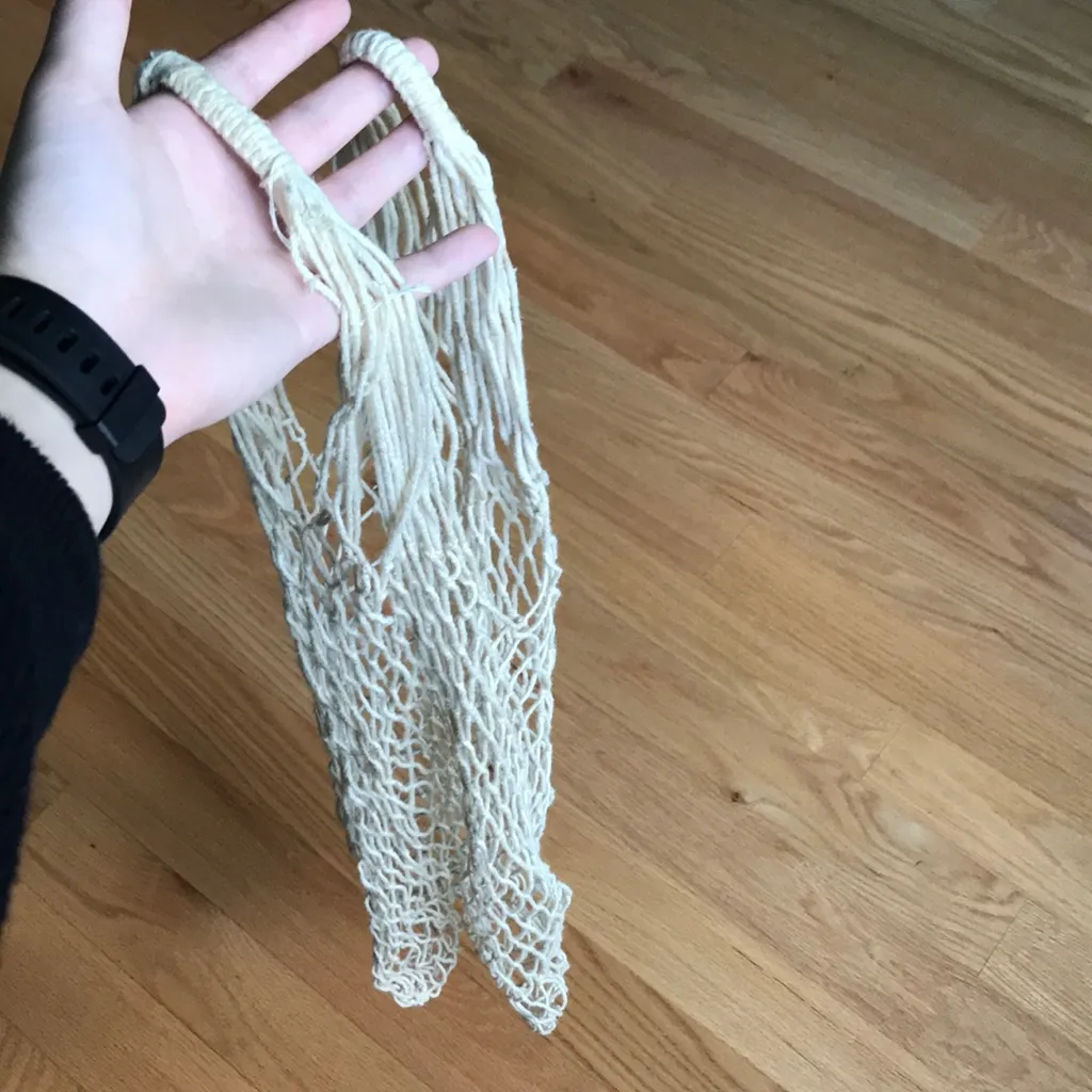 Vintage Fishnet Purse Bag White - Image 3