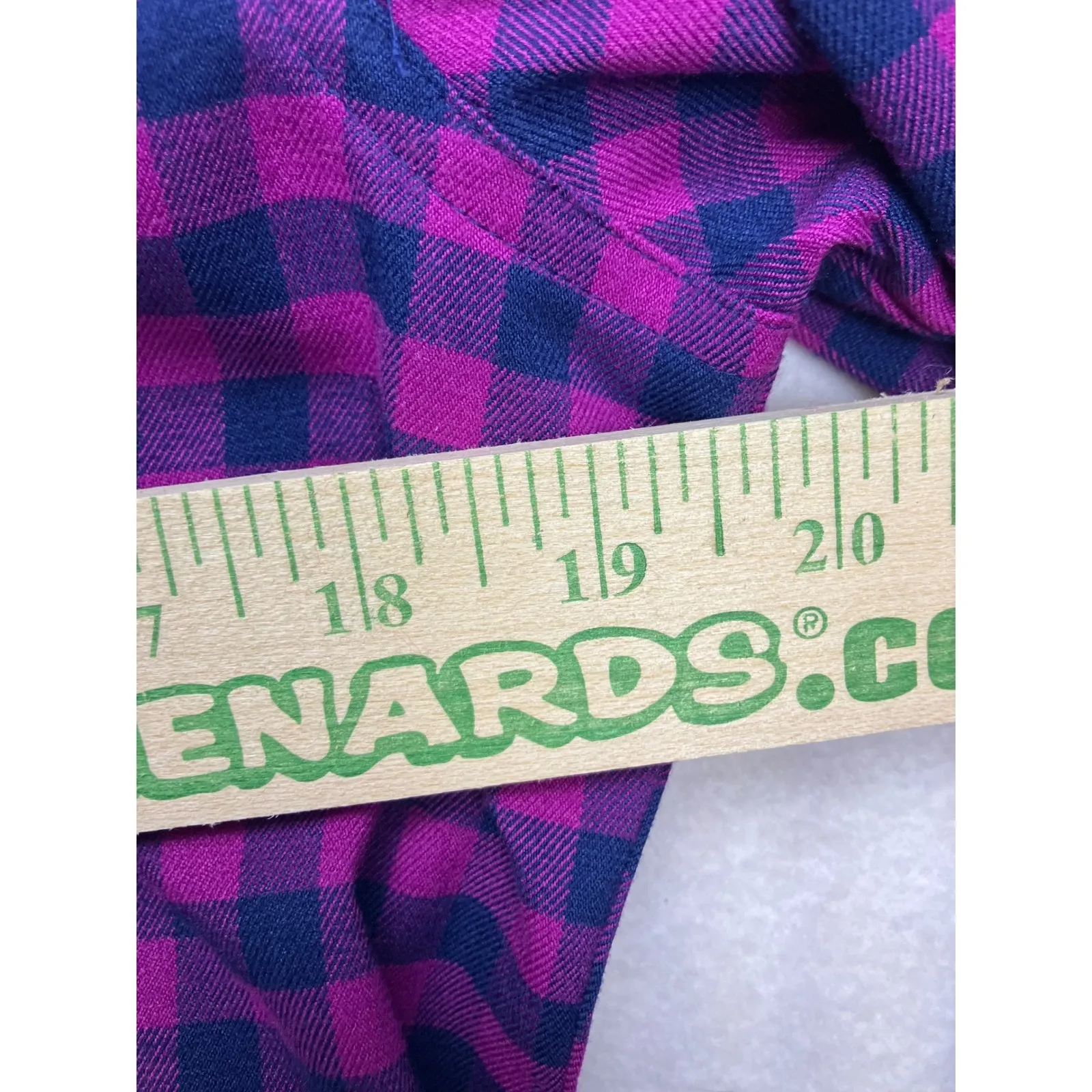 Storm Creek Jeep Plaid Button Down Shirt Womens Medium Pink Navy Long Sleeve Purple - Image 7