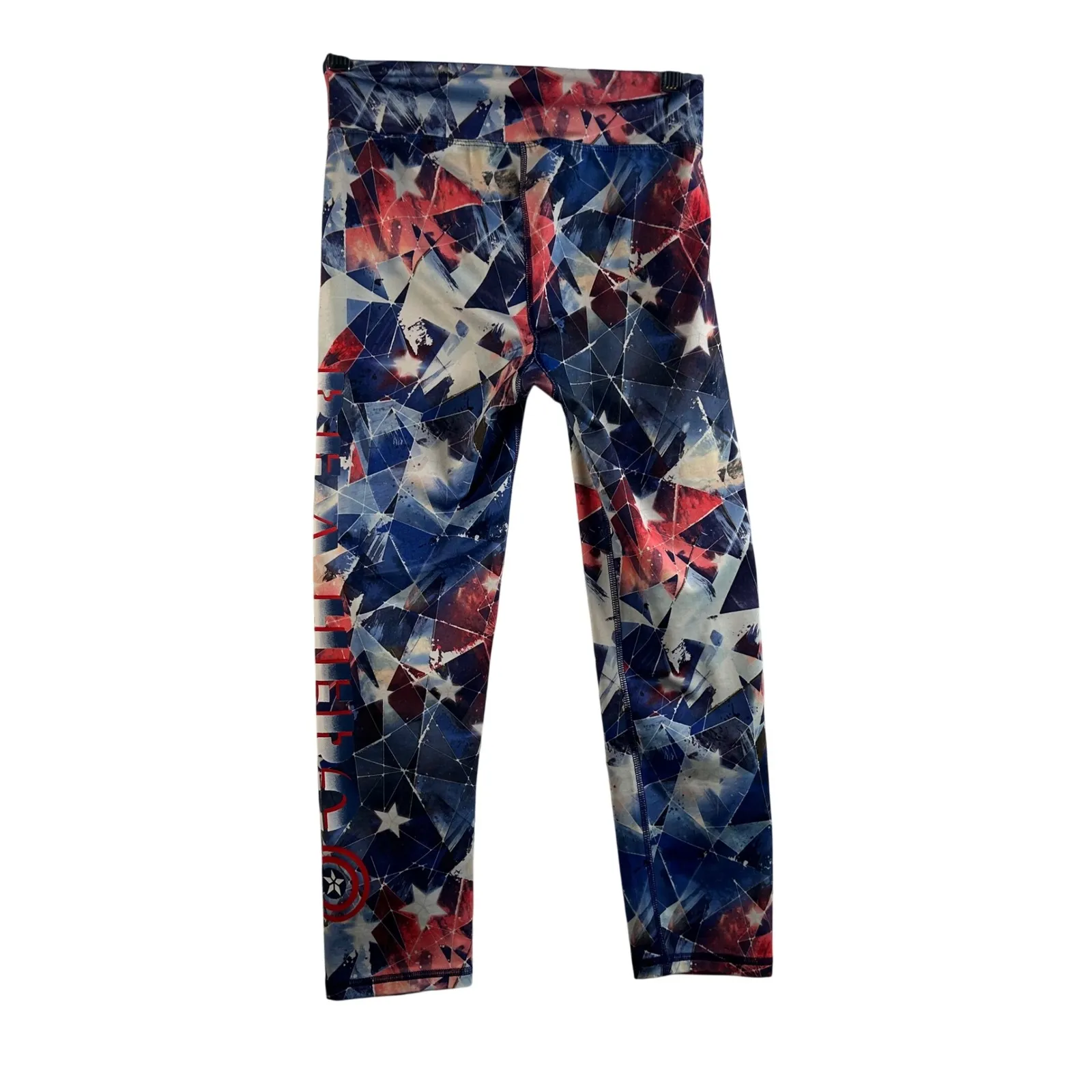 Her Universe Marvel Captain America Star Geometric Print Leggings Womens Size S - Image 2