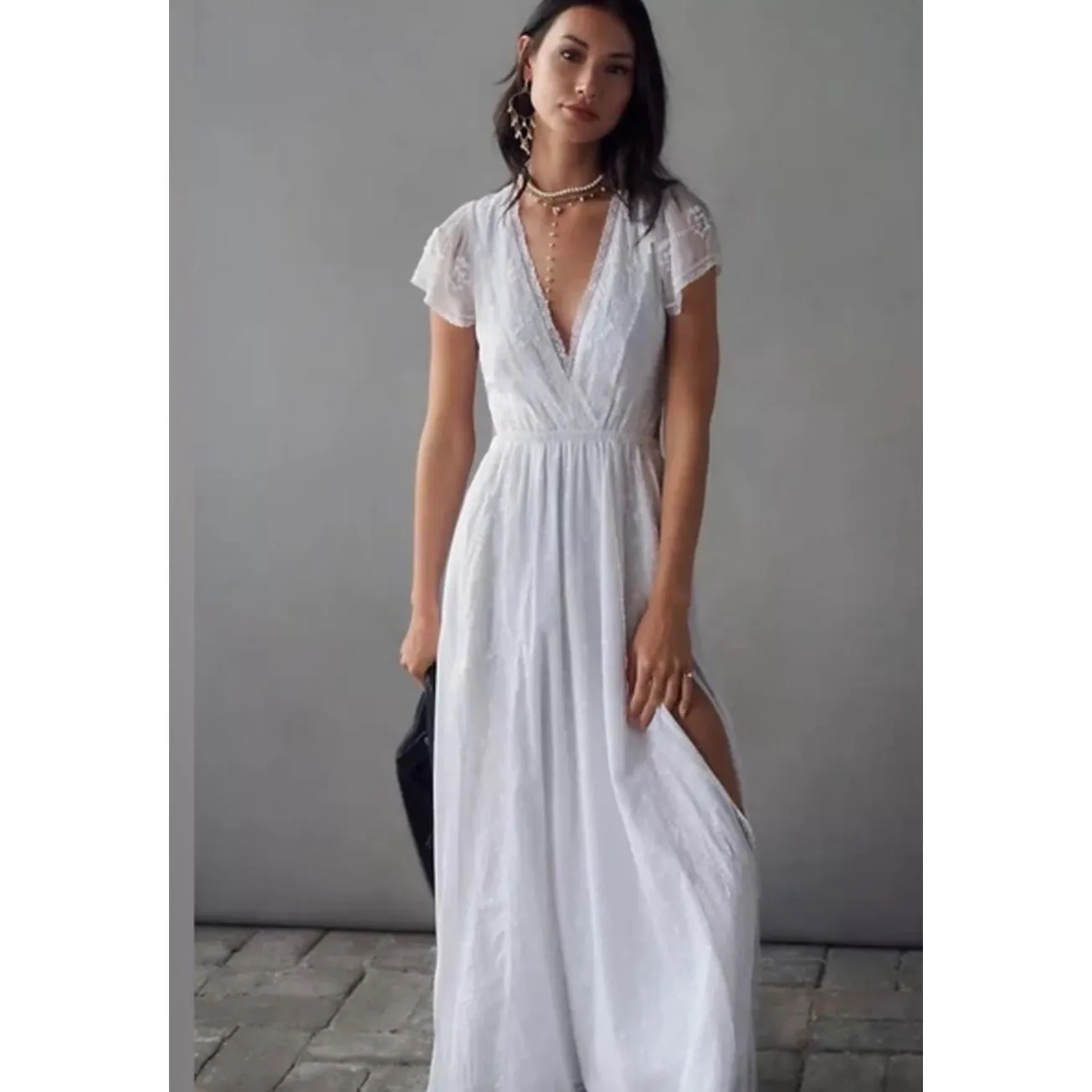NWT LoveShackFancy Vania Cotton Cut-Out Maxi Dress White Sz Medium $595 - Image 3