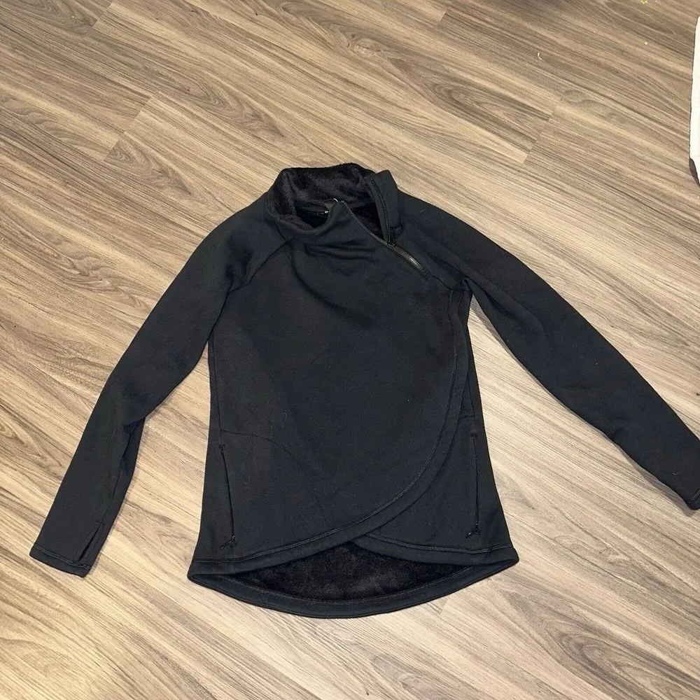 Athleta Women's Cozy Karma Asym Pullover Size XS Color Black Extra Small‎ - Image 4