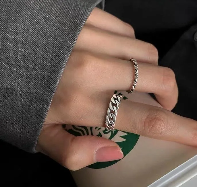 Twist ring silver ring ring of the day Unisex rings adjustable ring - Image 4