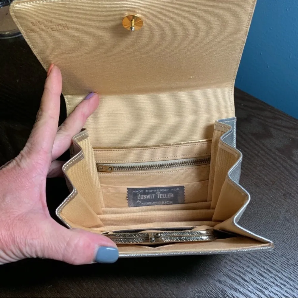 Vintage Gold Nicholas Reich Purse - Image 4