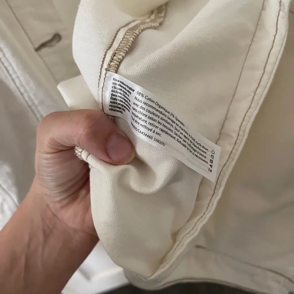 New Eileen Fisher Undyed Organic Cotton Stretch Classic Collar Jean Jacket Sz L - Image 8