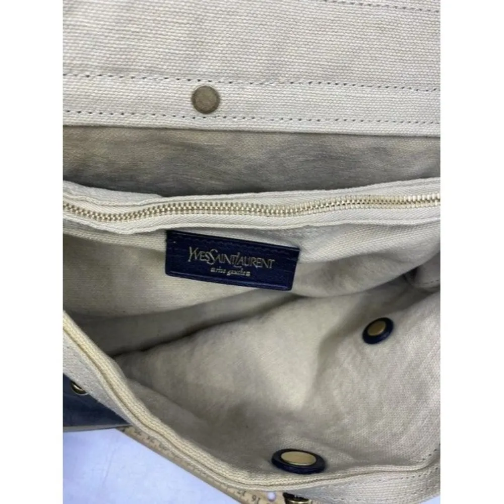 Saint Laurent Muse Two Ysl Embossed Rive Gauge Greenblack Leather Should… - Image 10