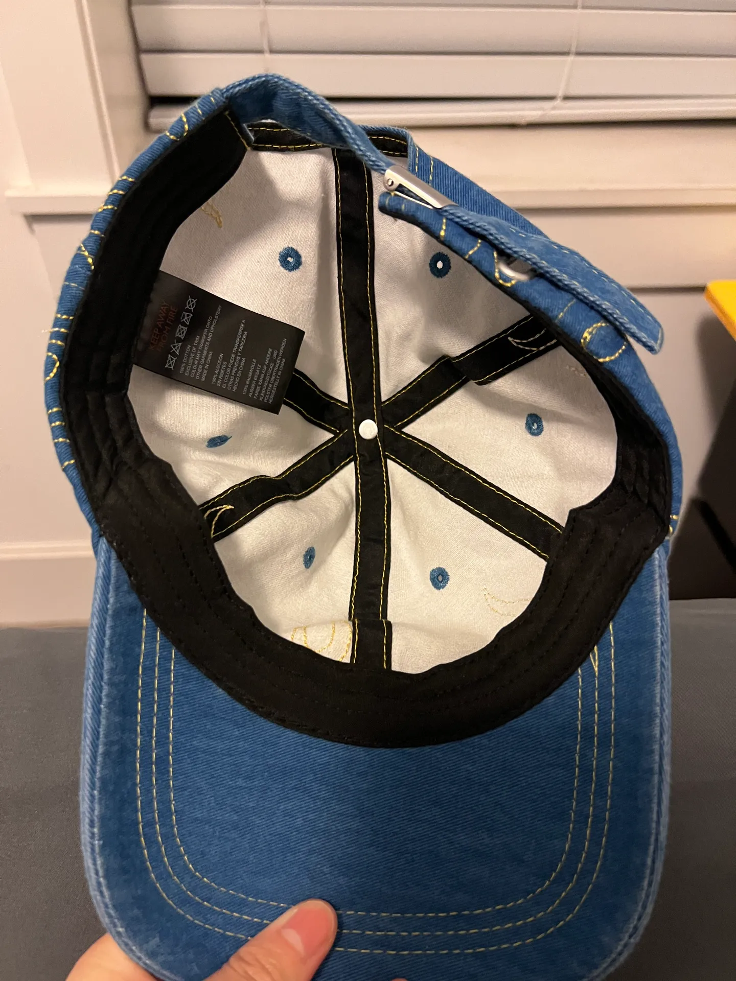 Denim Flame Embroidered Cap - Image 4