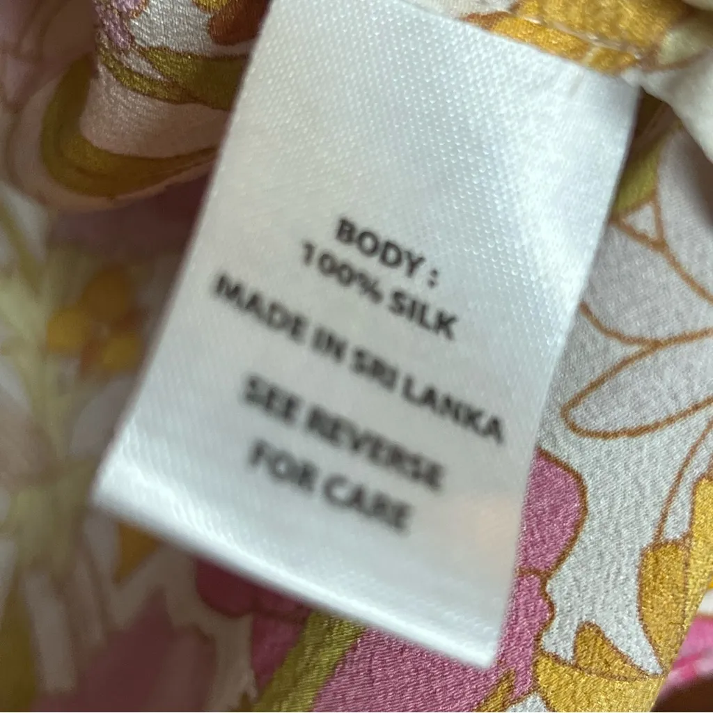 Spartina Cora Silk Floral Blouse Cottagecore Coquette Southern Belle Charm Top S - Image 6