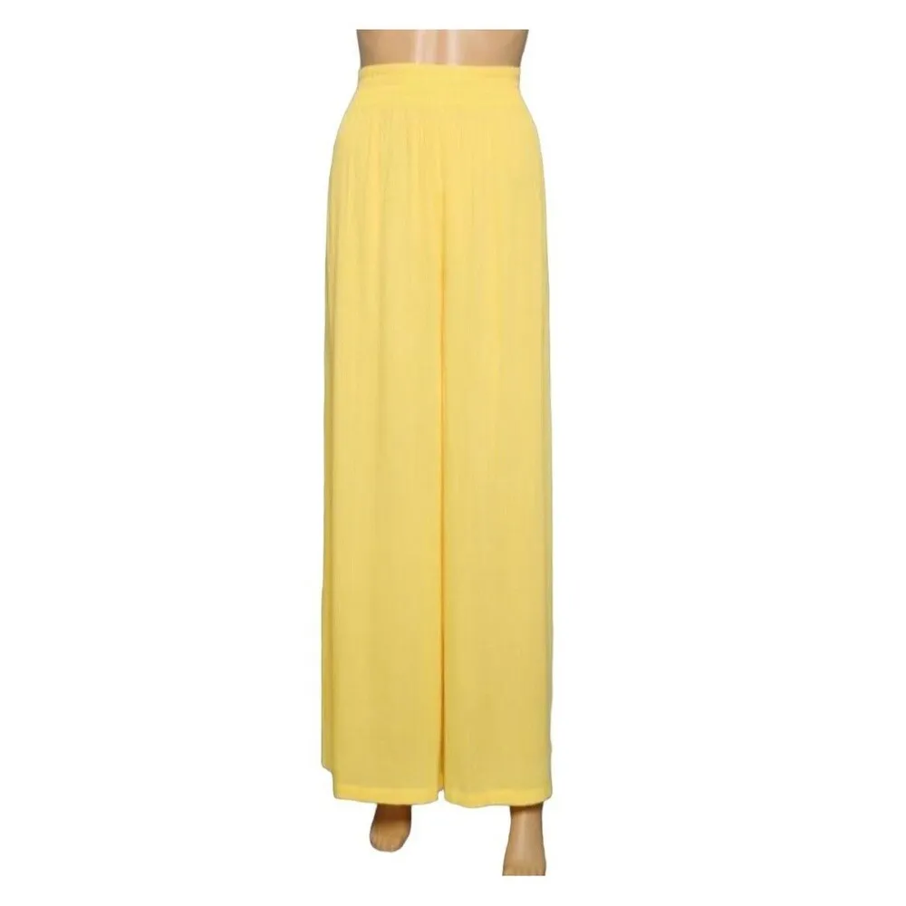 Lagence Pants Womens Small Yellow Nikita Wide Leg Crepe in Light Maiz Crinkle - Image 2