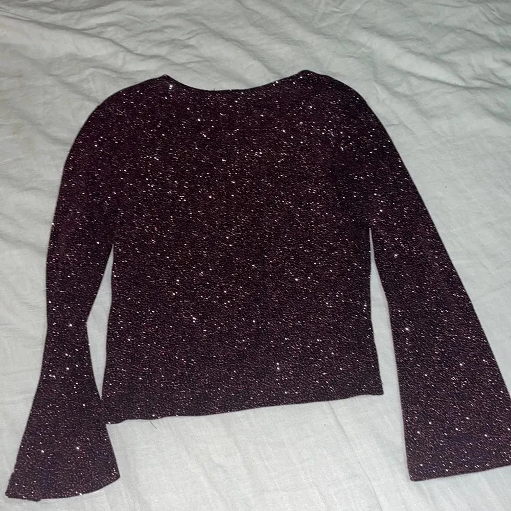 MSK Pink Sparkly Flare Arm Long Sleeve Medium - Image 5